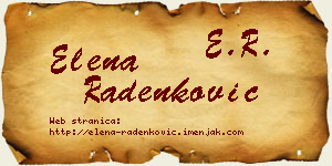 Elena Radenković vizit kartica